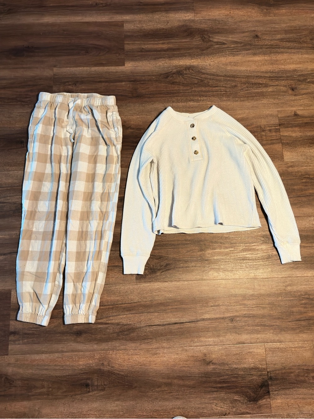 Old Navy Plush Tee and Gingham Joggers Set